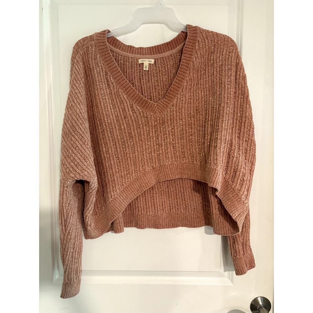 Silence + Noise Womens Slouchy Chenille Sweater XL Urban Outfitters Peach